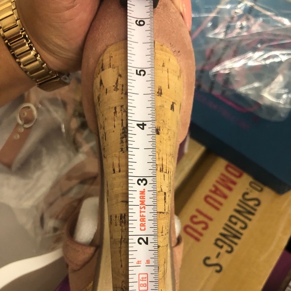 Ankle Strap Cone Heel Cork Sandals - Picture 4 of 4